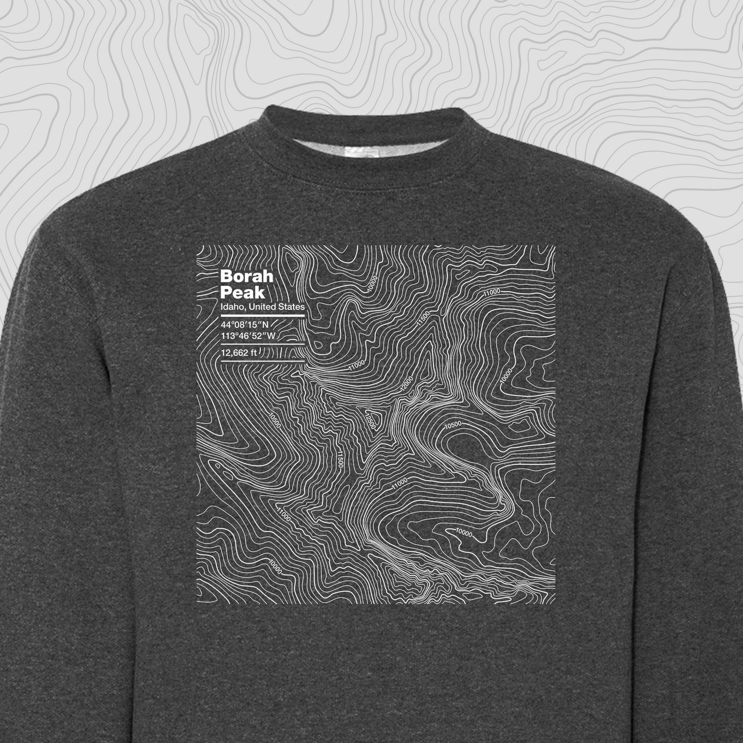 Borah Peak, Idaho - Crewneck Sweatshirt
