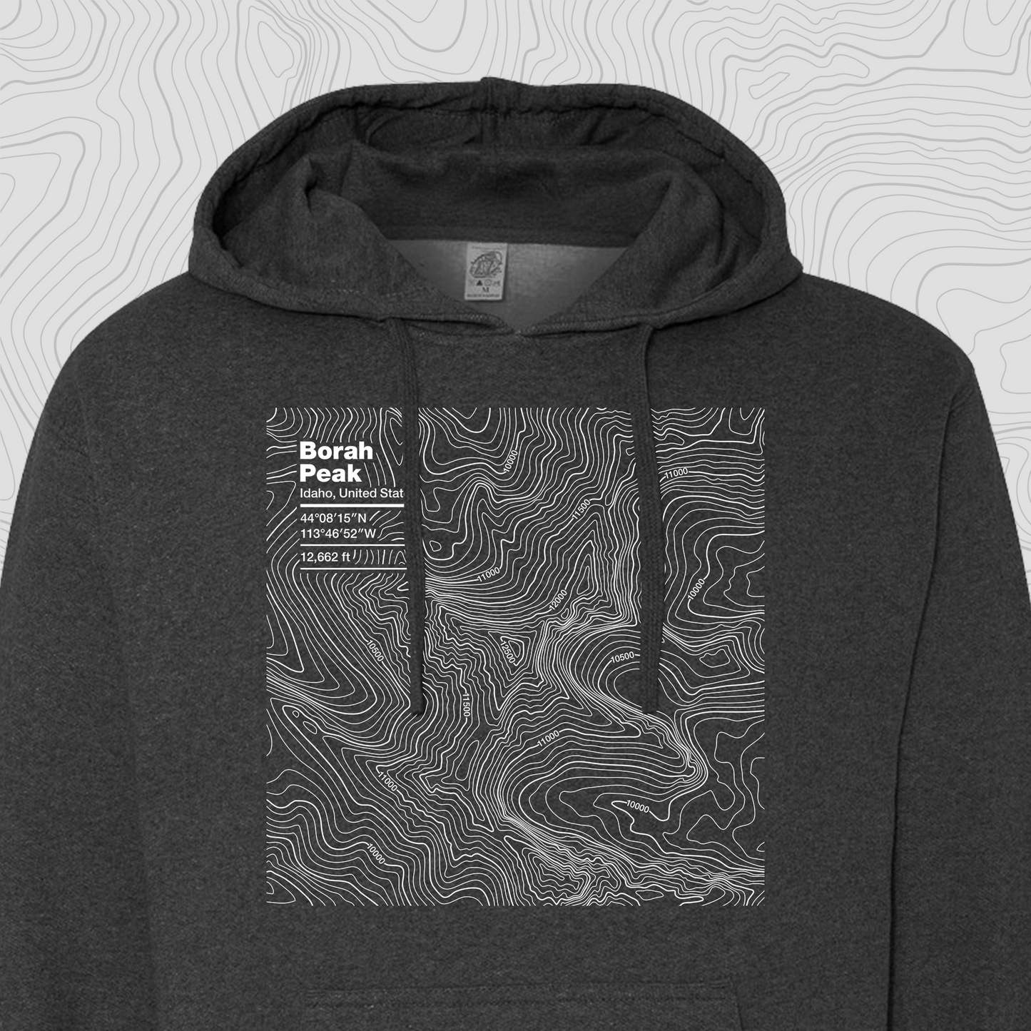 Borah Peak, Idaho - Hooded Sweatshirt