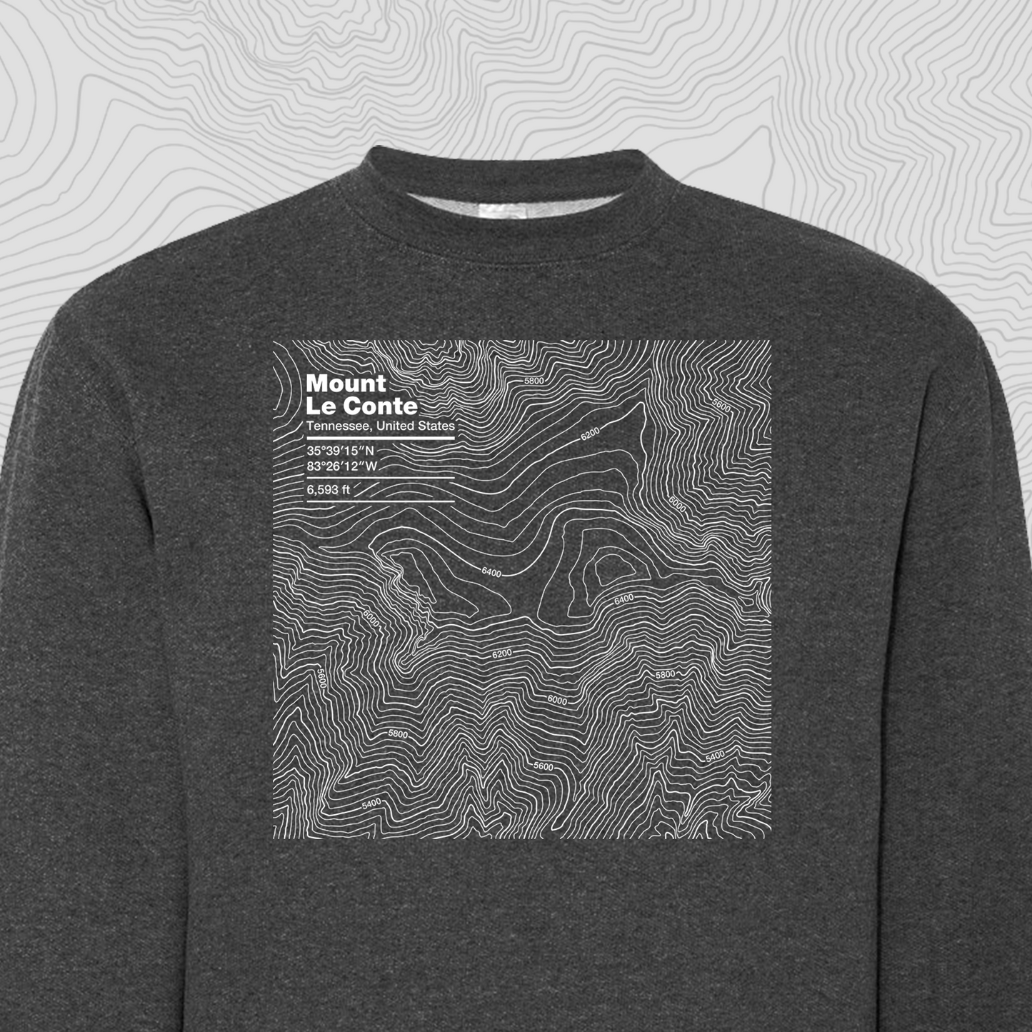 Mount Le Conte, Tennessee - Crewneck Sweatshirt