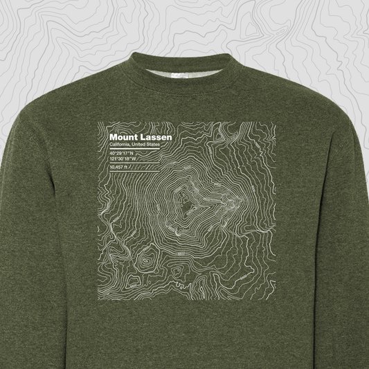 Mount Lassen, California - Crewneck Sweatshirt