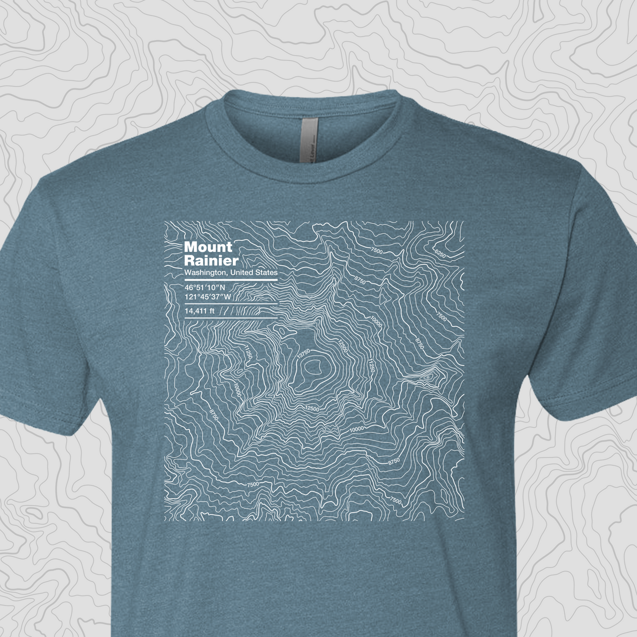 Mount Rainier, Washington Topogra Unisex Tee