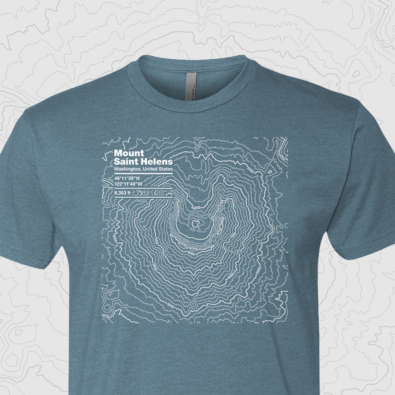 Mount Saint Helens, Washington Topogra Unisex Tee Marine Blue