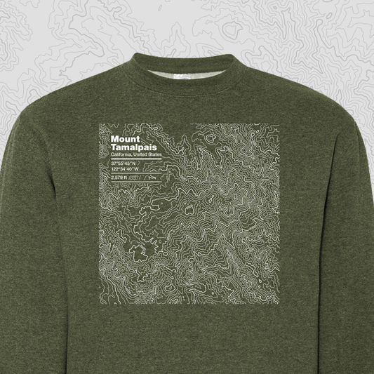 Mount Tamalpais, California - Crewneck Sweatshirt