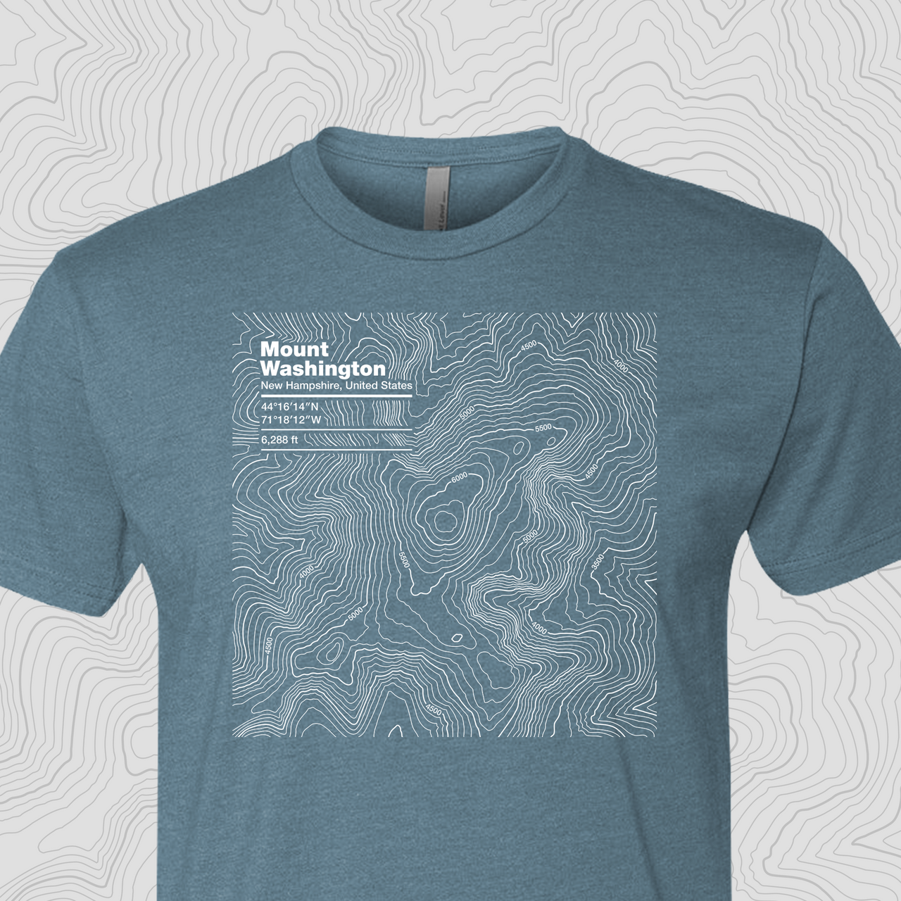 Mount Washington, New Hampshire Topogra Unisex Tee Marine Blue