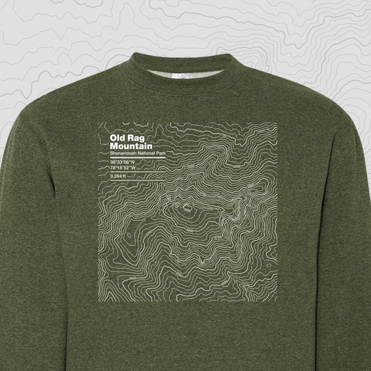 Old Rag Mountain, Shenandoah National Park - Crewneck Sweatshirt